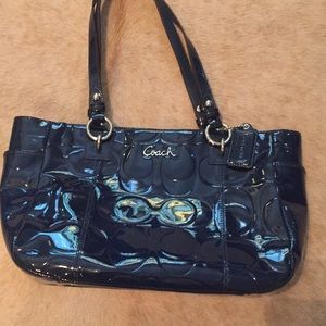 Navy medium size Coach handbag